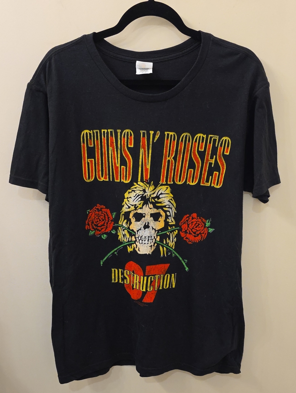 Bay Island Black Graphic Skull & Rose Short Sleeve Tee